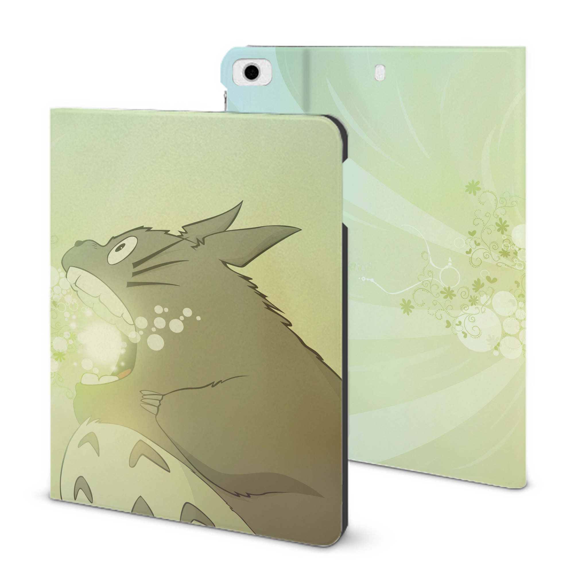 （画像用） となりのトトロ 草壁メイ 草壁サツキ My Neighbor Totoro Satsuki Kusakabe Mei Kusakabe IPad ケース ブック型 PUレザー TPU 耐衝撃 軽量 薄型 ペン収納なし 全面保護 IPad 各モデル対応